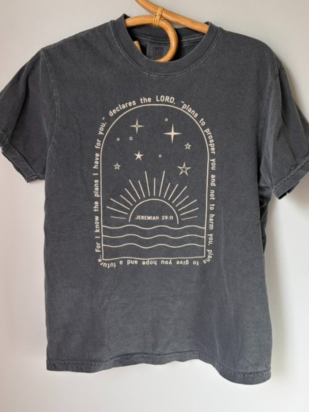 For I Know The Plans I Have For You Scripture Gray T-shirt Women's Small